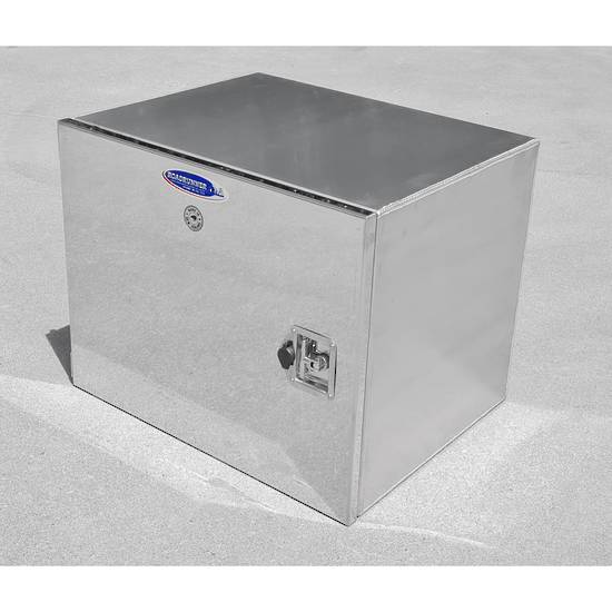 Square Toolbox (500H x 500D x 600L) - 4mm Aluminium, Single Stainless Steel Door & Shelf